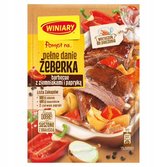 WINIARY POMYSŁ NA ŻEBERKA W SOSIE BBQ, ZIEMNIAKI I PAPRYKA 42G