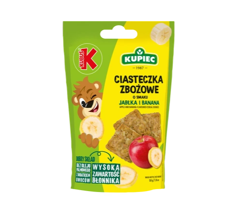KUPIEC KUBUS CIASTECZKA 50G ZBOZOWE JABLKO BANAN