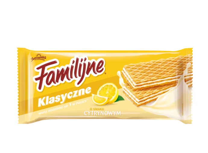JUTRZENKA FAMILIJNE WAFLE 180G Z NADZIENIEM CYTRYNOWYM