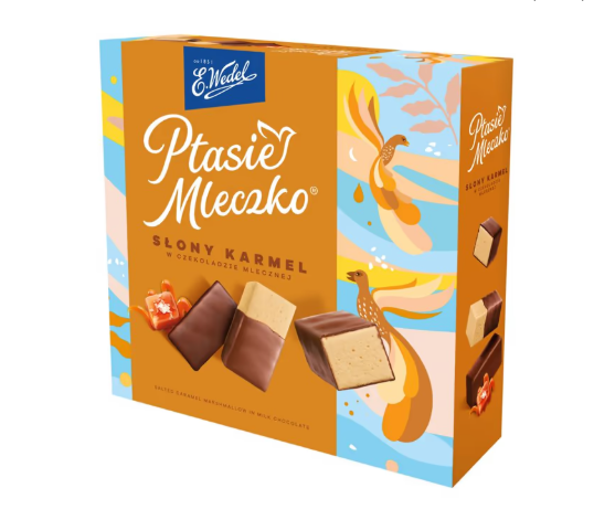 WEDEL PTASIE MLECZKO 340G SLONY KARMEL W CZEKOLADZIE MLECZNEJ