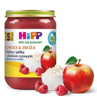 HIPP DESER 190G OWOCE&ZBOZA MALINY JABLKA Z KLEIKIEM RYZOWYM EKO