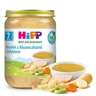 HIPP ZUPKA 190G BIO ROSOLEK Z KLUSECZKAMI I INDYKIEM 7M