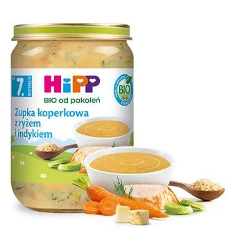 HIPP ZUPKA 190G KOPERKOWA Z RYZ I INDYKIEM EKO