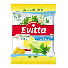 POLBIO EVITTA CUK.ZIOŁOWE BEZ CUKRU Z WIT.C O SMAKU CYTRYNY/LIMONKI/MIETY 60G