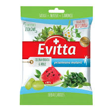 POLBIO EVITTA CUK.ZIOŁOWE BEZ CUKRU Z WIT.C O SMAKU ZIELONEJ HERBATY/ARBUZA 60G