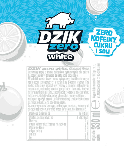 WK DZIK NAPOJ GAZOWANY 330ML PUSZKA WHITE ZERO KOFEINY