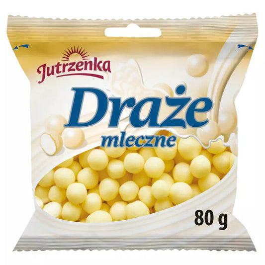 JUTRZENKA DRAZE MLECZNE 80G