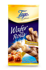 TAGO RURKA WAF.Z KREMEM SŁONY KARMEL 150G