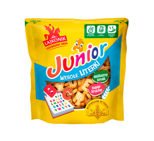 LAJKONIK KRAKERSY JUNIOR WESOLE LITERKI 120G